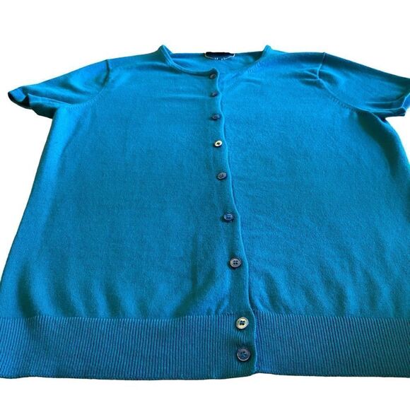 EUC Blue Jacob Cap Sleeve Cardigan - Picture 3 of 6